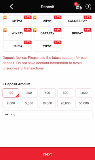 📌Step 2: Select the recommended payment amount.