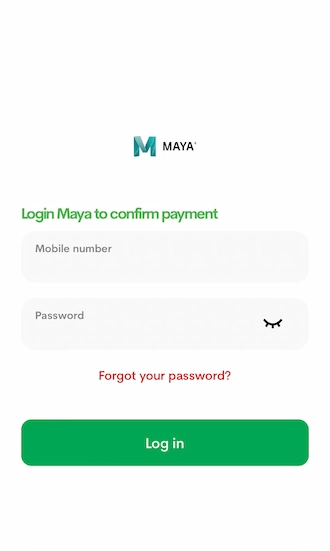 📌Step 3: Log in to your Maya account and make your payment.